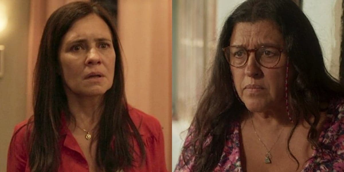 Adriana Esteves (Thelma) e Regina Casé (Lurdes) em Amor de Mãe; novela das nove teve capítulos cortados (Foto: Reprodução/Globo)