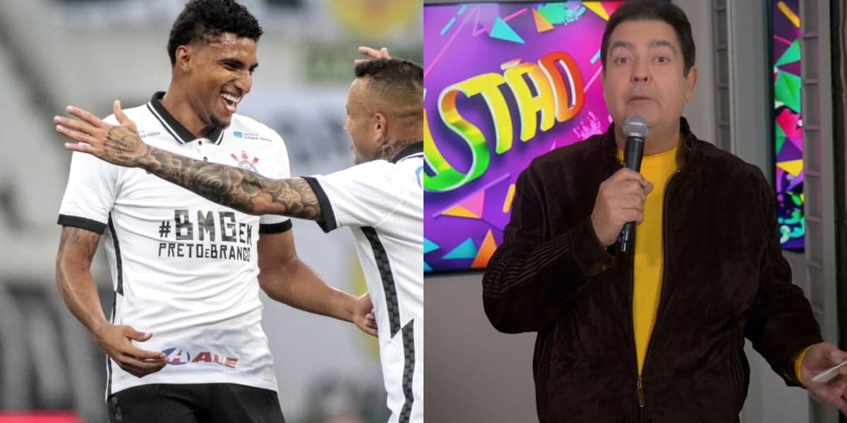 O jogador Éderson, do Corinthians, na semifinal do Paulistão, e Faustão em seu programa; Domingão desabou audiência do futebol (Foto: Rodrigo Coca/Agência Corinthians e Reprodução/Globo) O jogador Éderson, do Corinthians, na semifinal do Paulistão, e Faustão em seu programa; Domingão desabou audiência do futebol (Foto: Rodrigo Coca/Agência Corinthians e Reprodução/Globo)