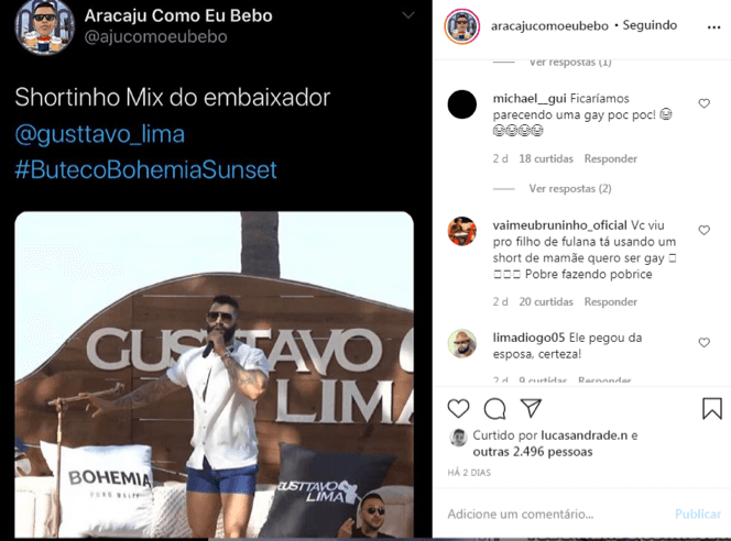 Cantor chama a atenção com short apertado (Foto: Reprodução) Cantor chama a atenção com short apertado (Foto: Reprodução)