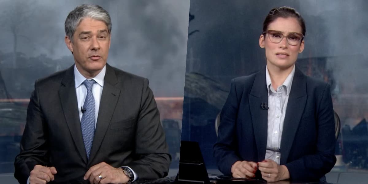 William Bonner e Renata Vasconcellos no 'Jornal Nacional'(Foto: reprodução/Globoplay)