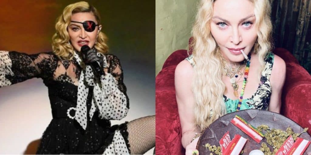 Madonna, no aniversário de 62 anos, causa, compartilha foto com cigarro de maconha e é detonada: "uma velha drogueira"