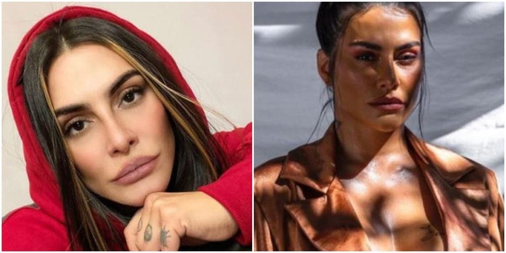 Cleo surge com roupa aberta, público nota parte íntima exposta e blusa não esconde nada