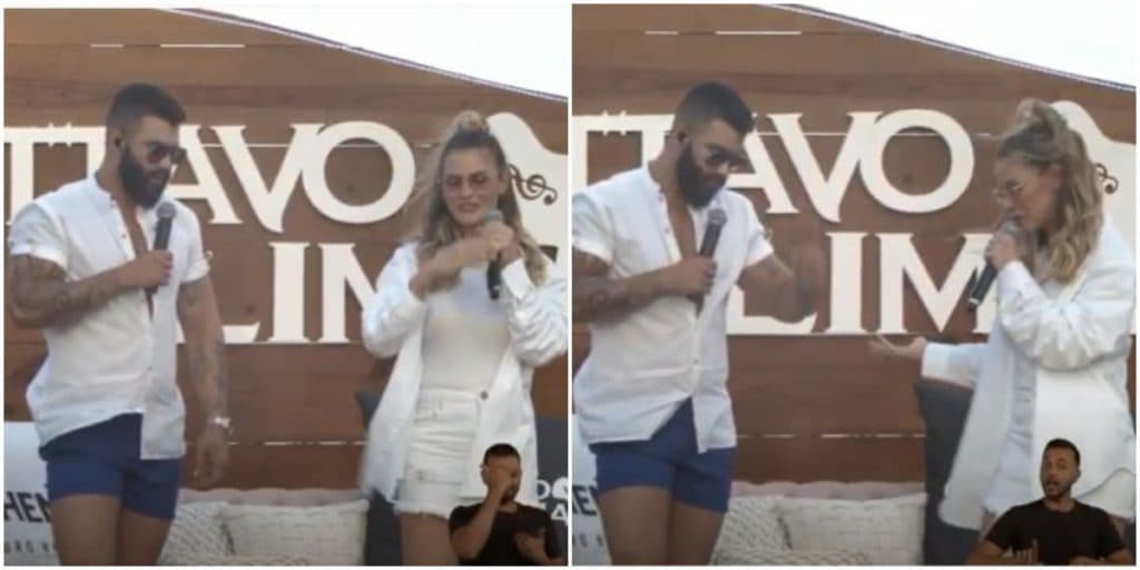 Gusttavo Lima dá chamada em Andressa Suita ao vivo, esposa rebate e estraçalha com pisão: "Tapa as suas"
