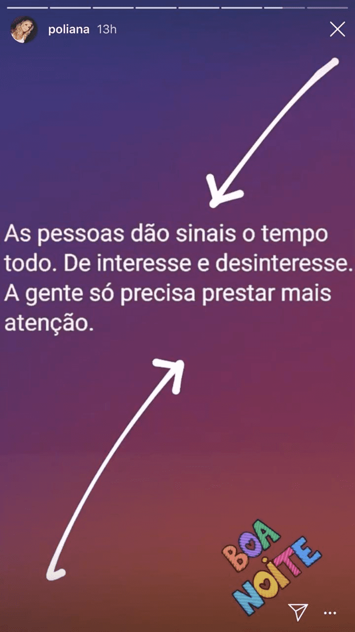 Poliana Rocha nos stories (Foto: reprodução/Instagram) Poliana Rocha nos stories (Foto: reprodução/Instagram)