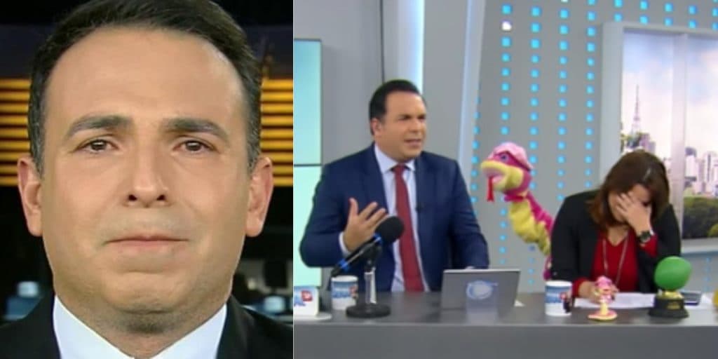 Fabíola Reipert, ao vivo, olha pra cadeira de Reinaldo Gottino, não se controla e expõe o jornalista: "Precisava"