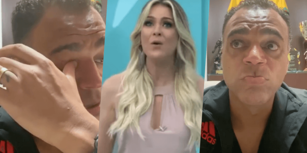 Denilson da Band, após ter relação com Renata Fan anunciada, desmorona em vídeo aos prantos e assume: "Recebi muitas"