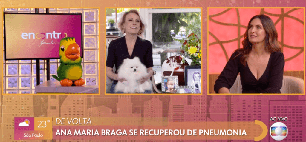 Ana Maria Braga com Fátima no Encontro (Foto: Reprodução/ Globoplay)
