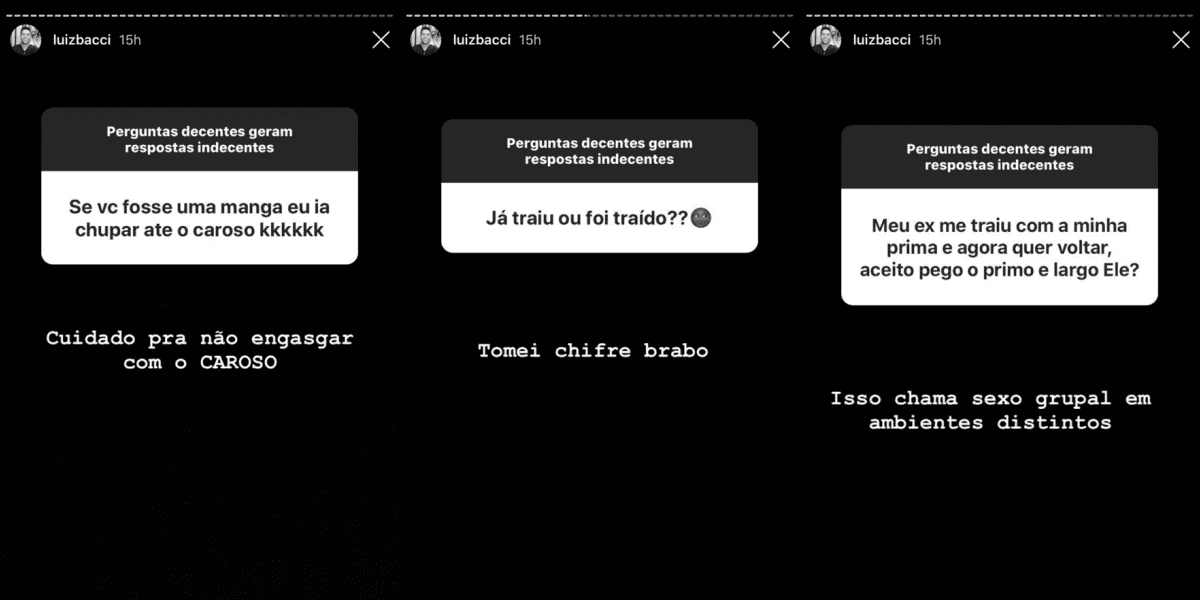Luiz Bacci responde perguntas no Instagram Stories (Foto: Montagem)