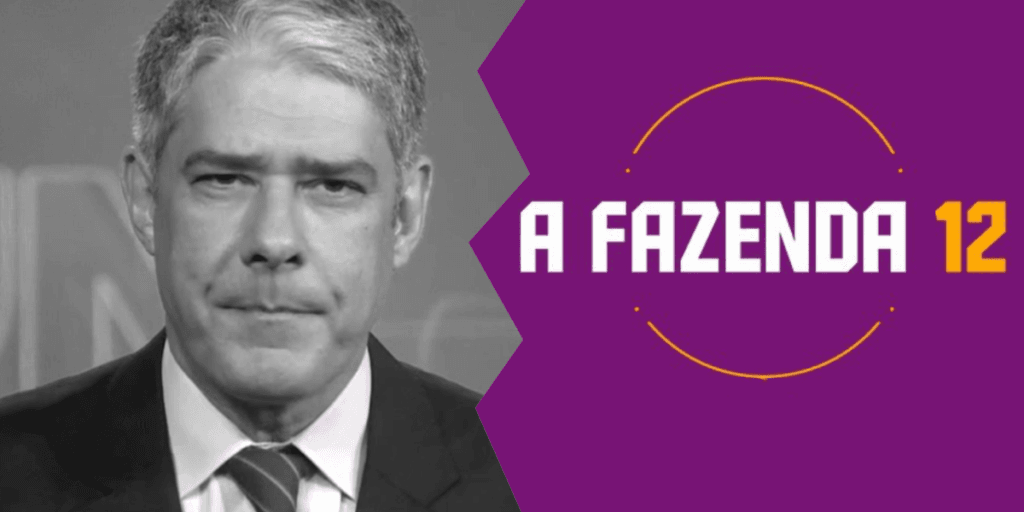 A Fazenda 12 rouba público da Globo, chega na liderança e William Bonner é convocado para barrar de vez reality show