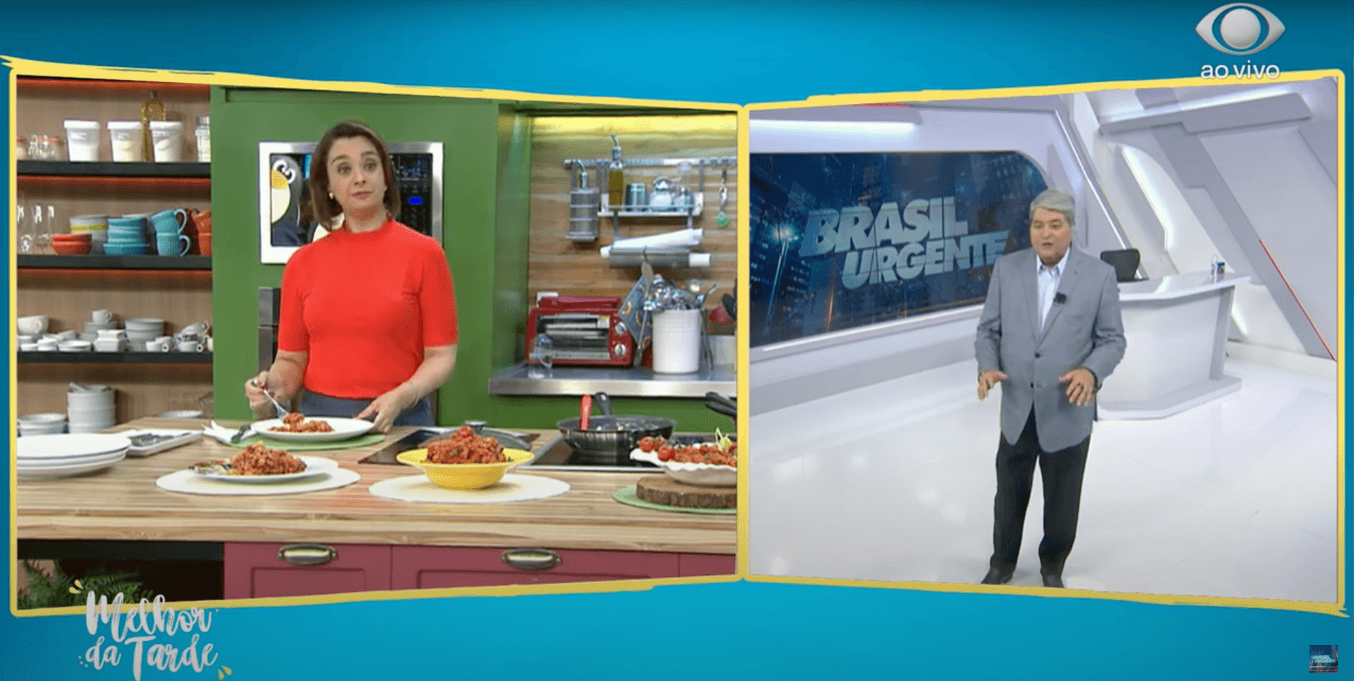 Catia Fonseca ao vivo com Datena (Foto: Reprodução)