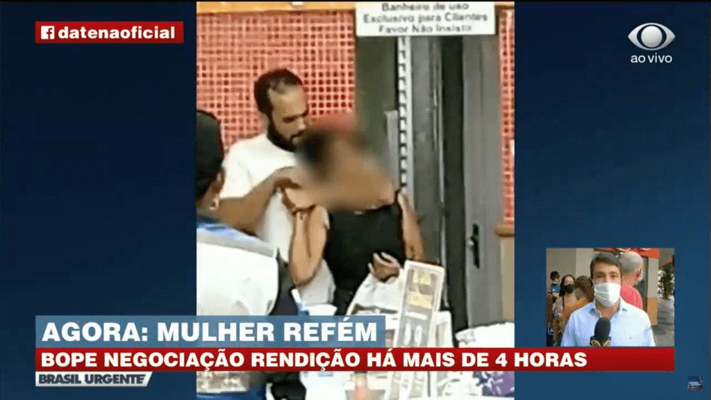 Datena em cobertura ao vivo na Band (Foto: Reprodução)