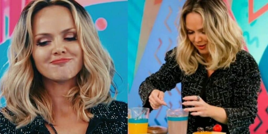 Eliana deixa unha cair em copo de leite durante competição no Programa da Maisa: "Isso é caro"