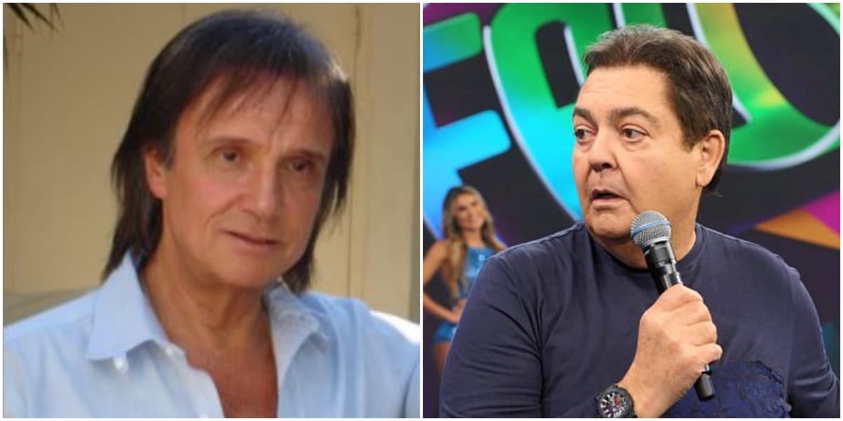 Faustão já destratou Roberto Carlos ao vivo (Foto: Reprodução) Faustão já destratou Roberto Carlos ao vivo (Foto: Reprodução)