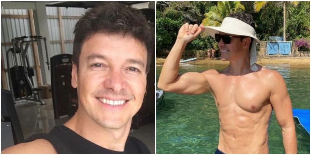 Rodrigo Faro surge com sunga marcando parte íntima e público tripudia apresentador : "Passando vergonha com isso aí"