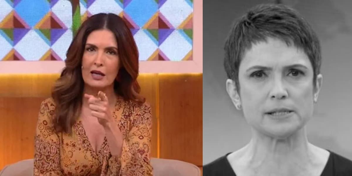 Fátima Bernardes e Sandra Annenberg interagiram no "Encontro" (Foto: Reprodução/TV Globo)