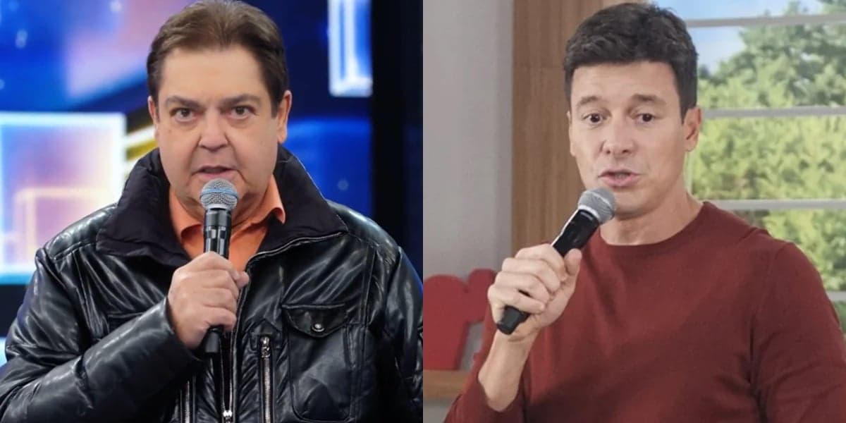 Fausto Silva no Domingão do Faustão e Rodrigo Faro no Hora do Faro; dominicais derrubaram audiência (Foto: Reprodução/Globo/Antonio Chahestian/Record) Fausto Silva no Domingão do Faustão e Rodrigo Faro no Hora do Faro; dominicais derrubaram audiência (Foto: Reprodução/Globo/Antonio Chahestian/Record)