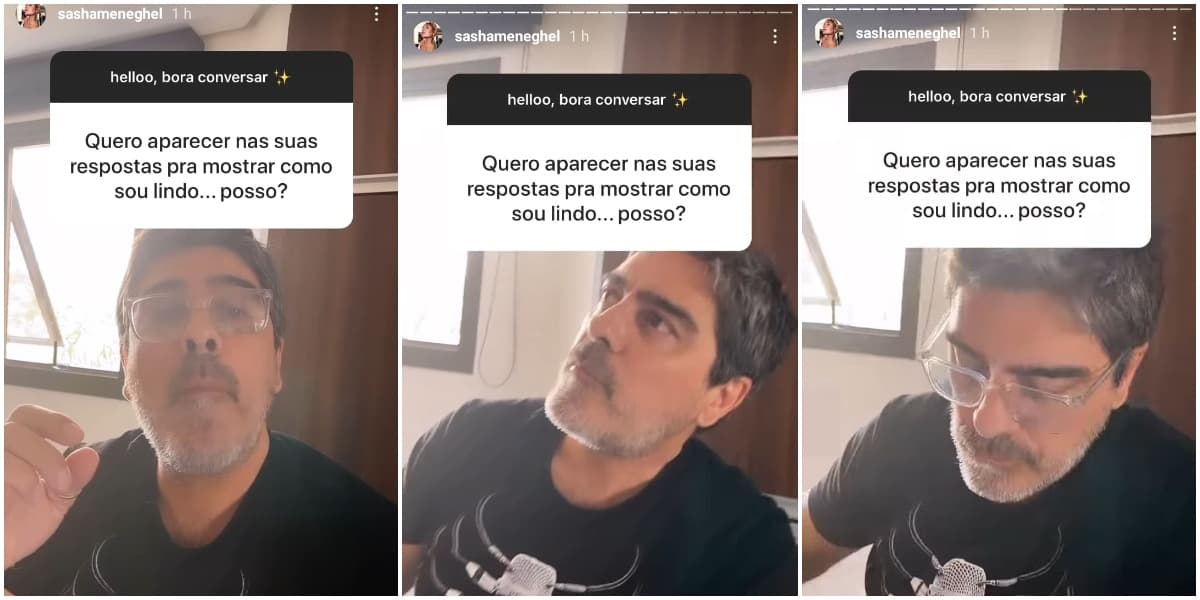 Junno Andrade apareceu nos stories de Sasha, mas ficou em silêncio (Reprodução)