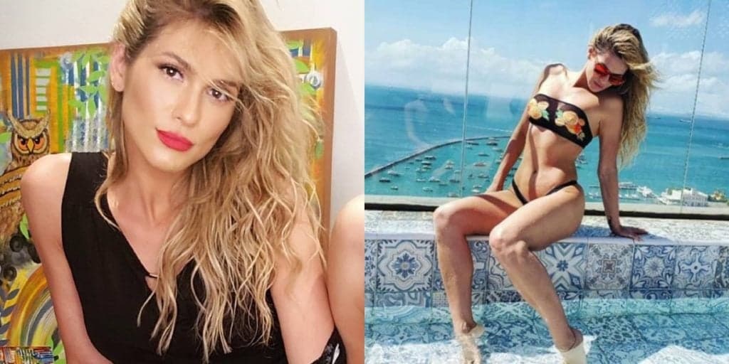 Lívia Andrade surge com bumbum arrebitado em piscina, só de fio dental, e famosa não segura: "Delícia"