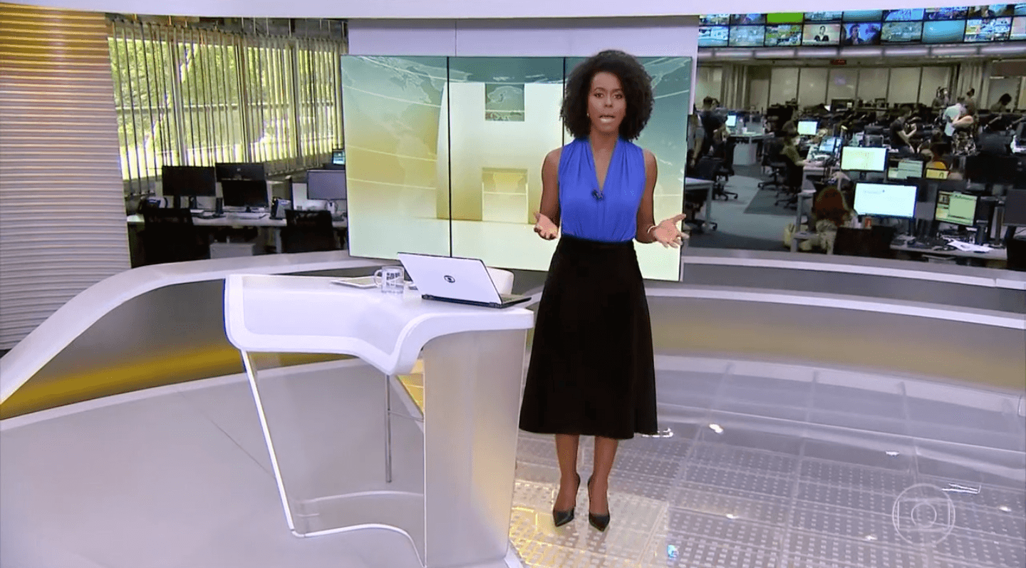 Maju Coutinho retornou ao 'Jornal Hoje' (Foto: reprodução/Globo) Maju Coutinho retornou ao 'Jornal Hoje' (Foto: reprodução/Globo)