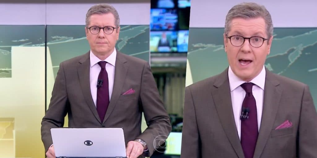 Márcio Gomes inicia JH às pressas na Globo, levanta a caneta ao vivo e se desespera com notícia: "Mais afetados"