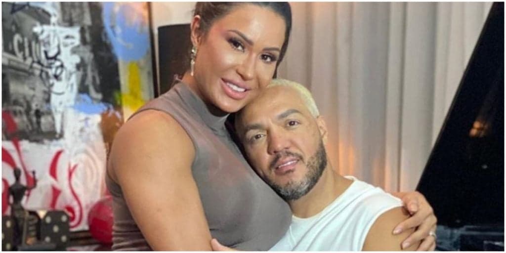 Gracyanne Barbosa, após esbofetear Belo no rosto, filma o cantor vestido de mulher e solta bomba