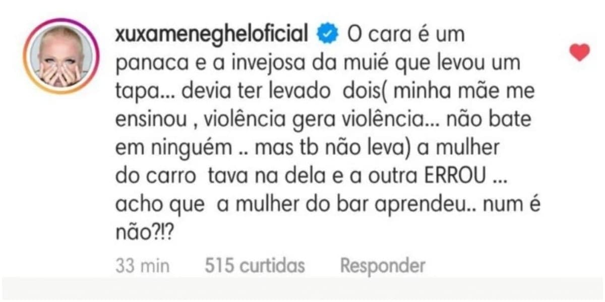 Xuxa se posicionou a respeito de barraco no Leblon (Foto: Reprodução) Xuxa se posicionou a respeito de barraco no Leblon (Foto: Reprodução)