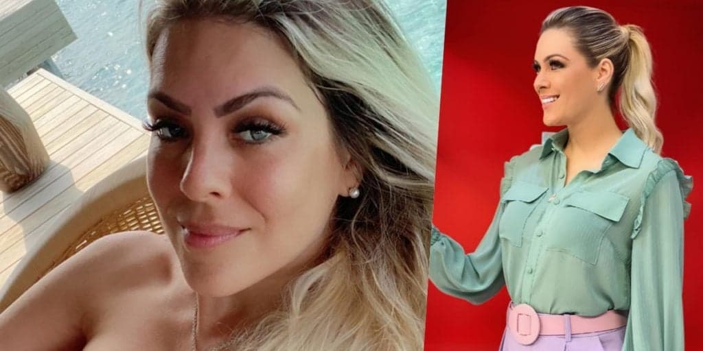 Renata Fan, aos 43 anos, após levantar a saia na Band, expõe parte íntima pulando em biquíni minúsculo: "Gostosa"
