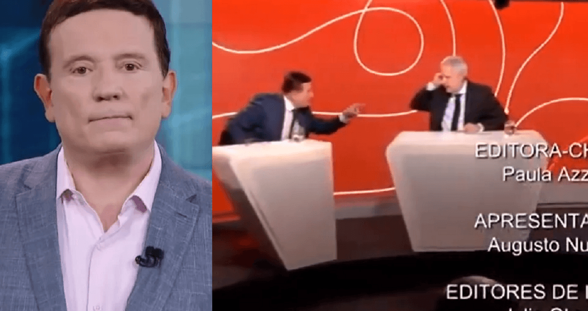 Roberto Cabrini surgiu em discussão com o apresentador Augusto Nunes (Foto: Reprodução)