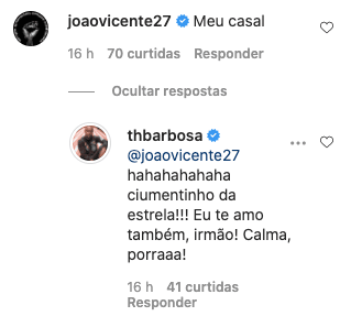 Thiaguinho respondeu João Vicente (Foto: reprodução)