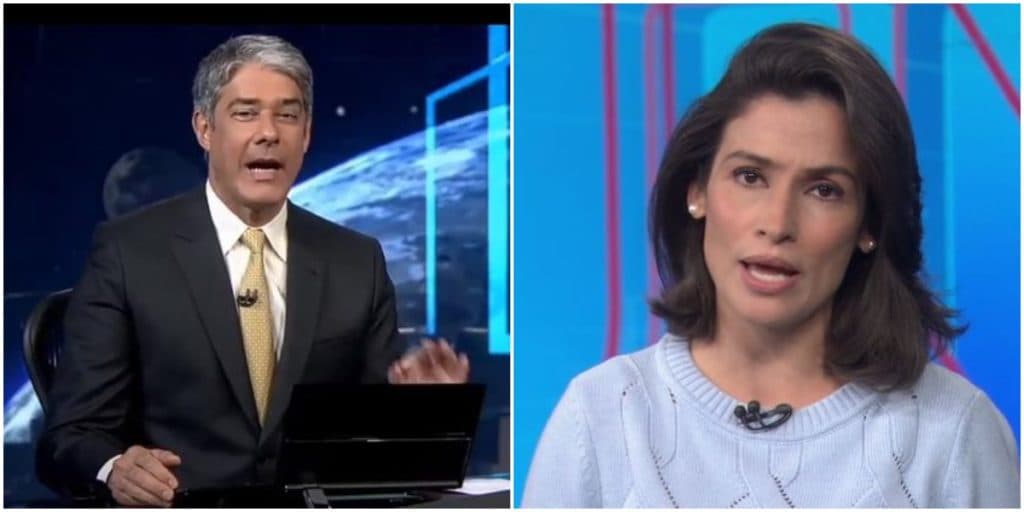 Renata Vasconcellos e William Bonner quebram protocolo, batem bola na bancada do JN e destroem rival: 'Esquema'