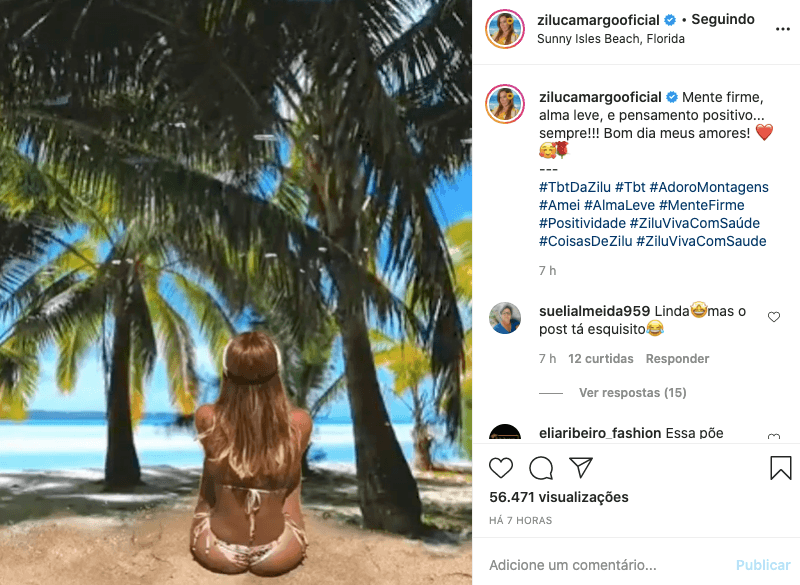 Zilu em um novo clique (Foto: reprodução/Instagram)