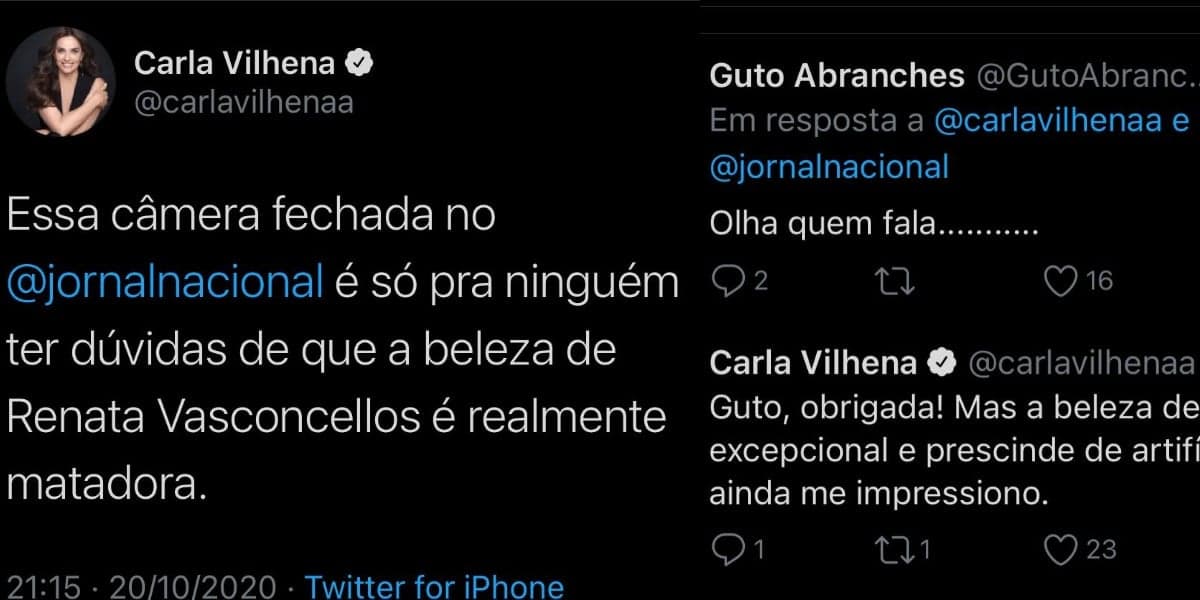 Carla Vilhena elogiou colega de profissão (Foto: Reprodução/Twitter)