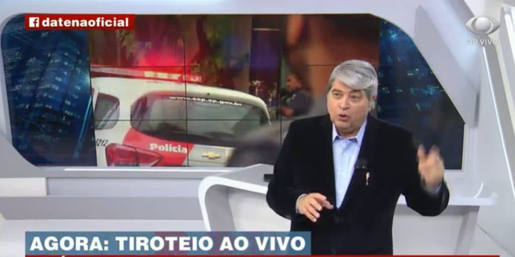 Datena dá notícia de tiroteio próximo à Band