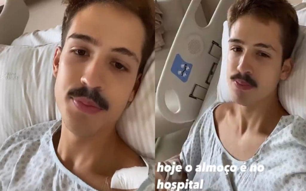 João Guilherme, filho de Leonardo, surge no hospital