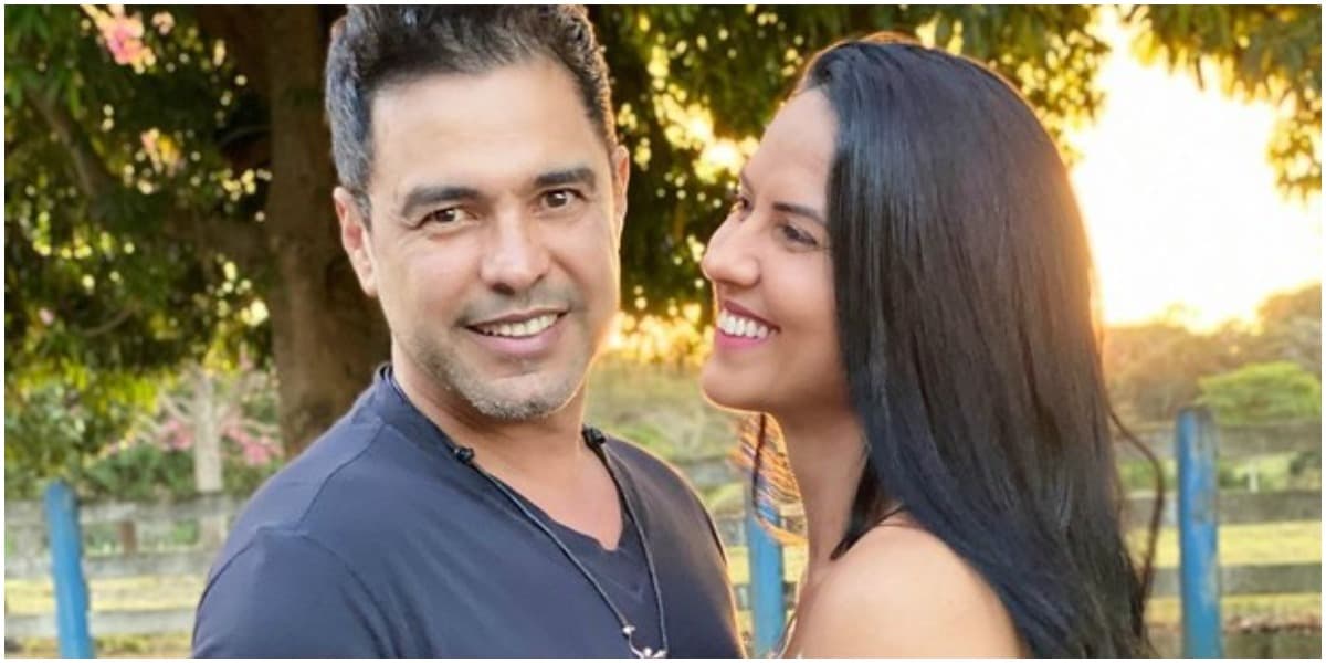 Zezé Di Camargo está feliz ao lado de Graciele Lacerda (Foto: Reprodução)