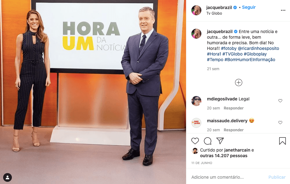 Jacqueline Brazil passa mico em programa ao vivo (Reprodução: Instagram) 