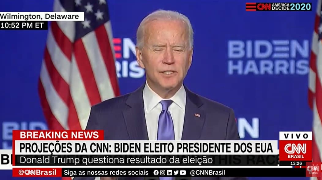CNN anuncia vitória de Biden antes da Globo - Foto: Reprodução
