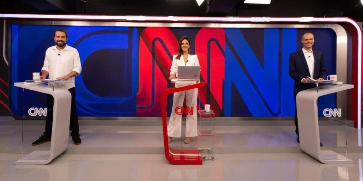 Debate de Covas e Boulas na CNN (Foto: Reprodução) Debate de Covas e Boulas na CNN (Foto: Reprodução)