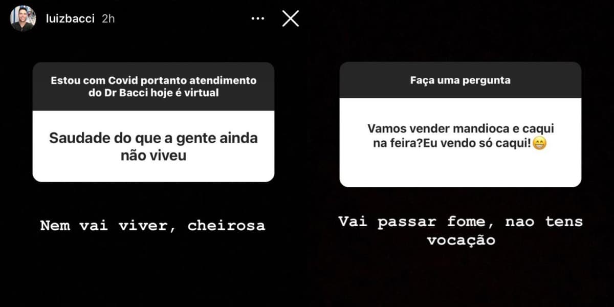 Luiz Bacci brincou com internautas (Foto: Reprodução/Instagram) Luiz Bacci brincou com internautas (Foto: Reprodução/Instagram)