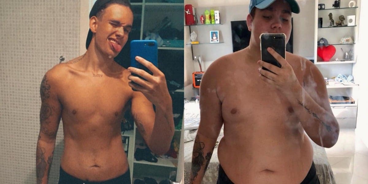 Antes e depois do cantor Rafael Almeida (Foto: Reprodução/Instagram)