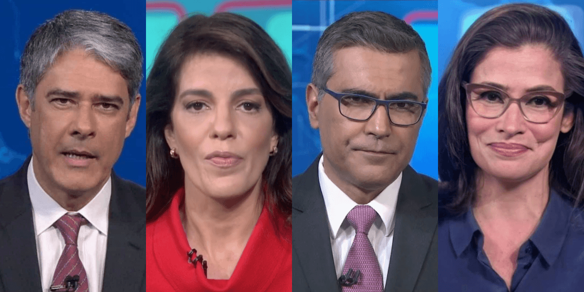 William Bonner, Mariana Gross, Heltér Duarte, Renata Vasconcellos no JN (Foto: Reprodução/TVGlobo)