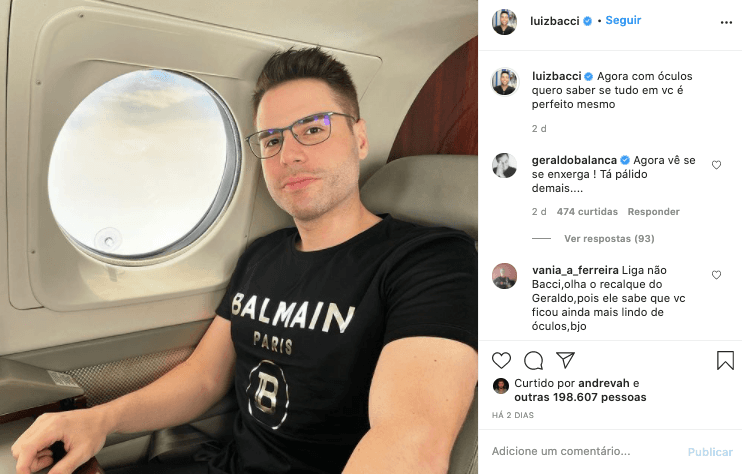 Luiz Bacci é desmascarado por Fabiola Reipert (Reprodução: Instagram)
