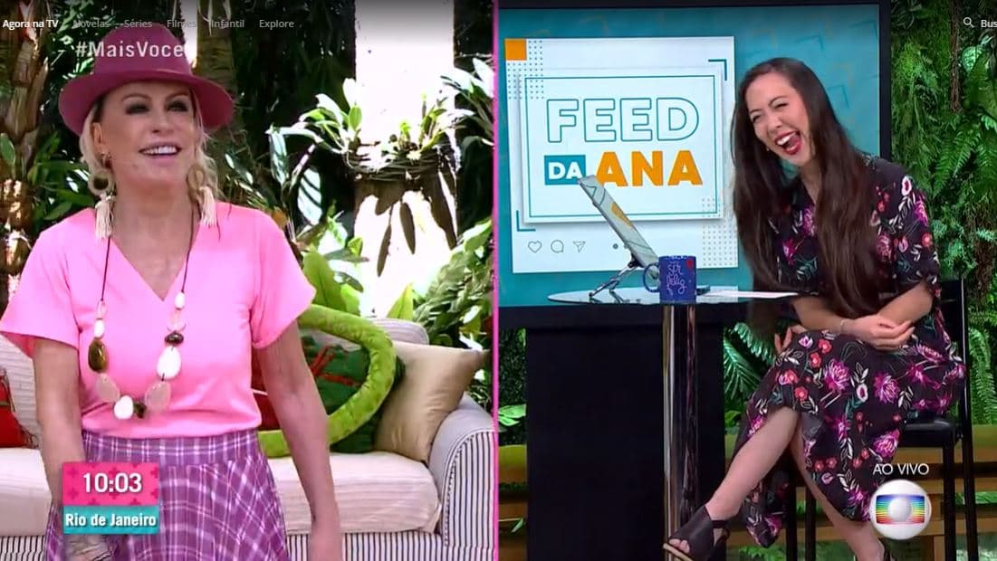 Ana Maria e Ju Massaoka no quadro "Feed da Ana" (Foto: Reprodução/TV Globo)