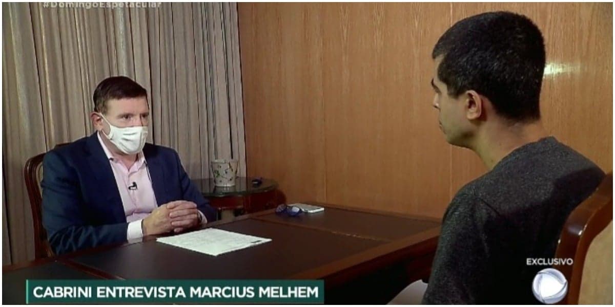 Roberto Cabrini entrevistou Marcius Melhem na Record - Foto: Reprodução