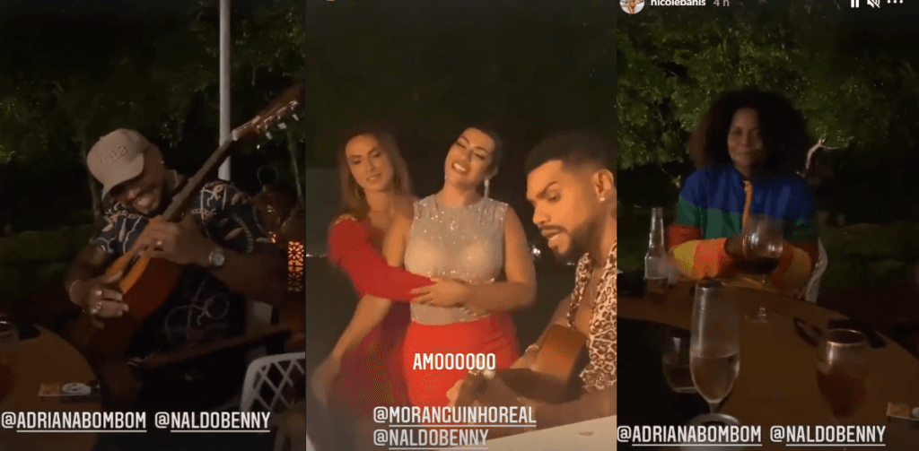 Nicole Bahls faz festão de natal com direito a show do Naldo em plena pandemia