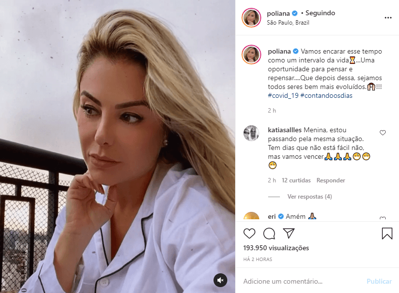 Poliana Rocha escreveu mensagem positiva (Foto: Reprodução/ Instagram)
