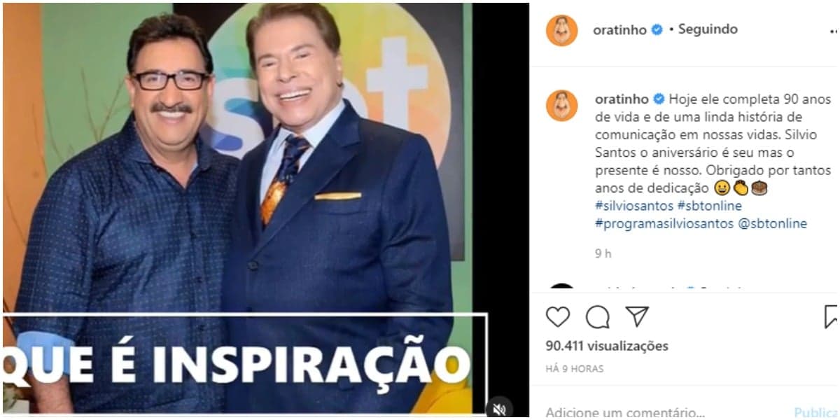 Ratinho expõe Silvio Santos em aniversário e se declara (Foto: Reprodução)