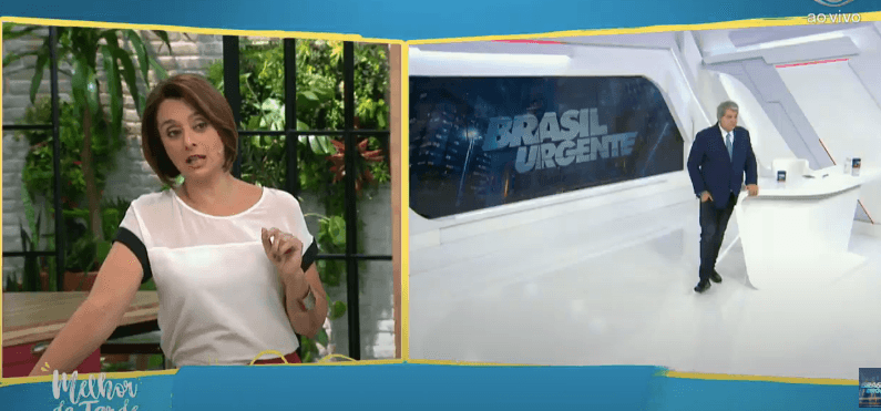 Datena anuncia que será presidente e pega Catia Fonseca de surpresa ao vivo com notícia na Band: 'Chegando'
