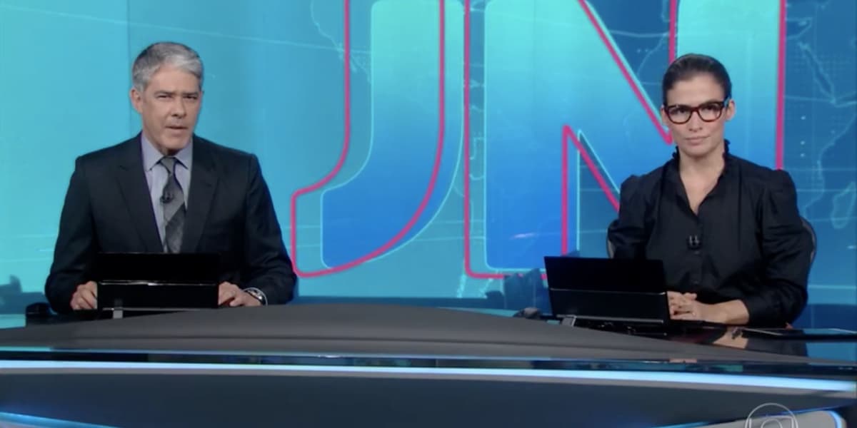 William Bonner e Renata Vasconcellos são âncoras do "Jornal Nacional", da Globo (Reprodução) 