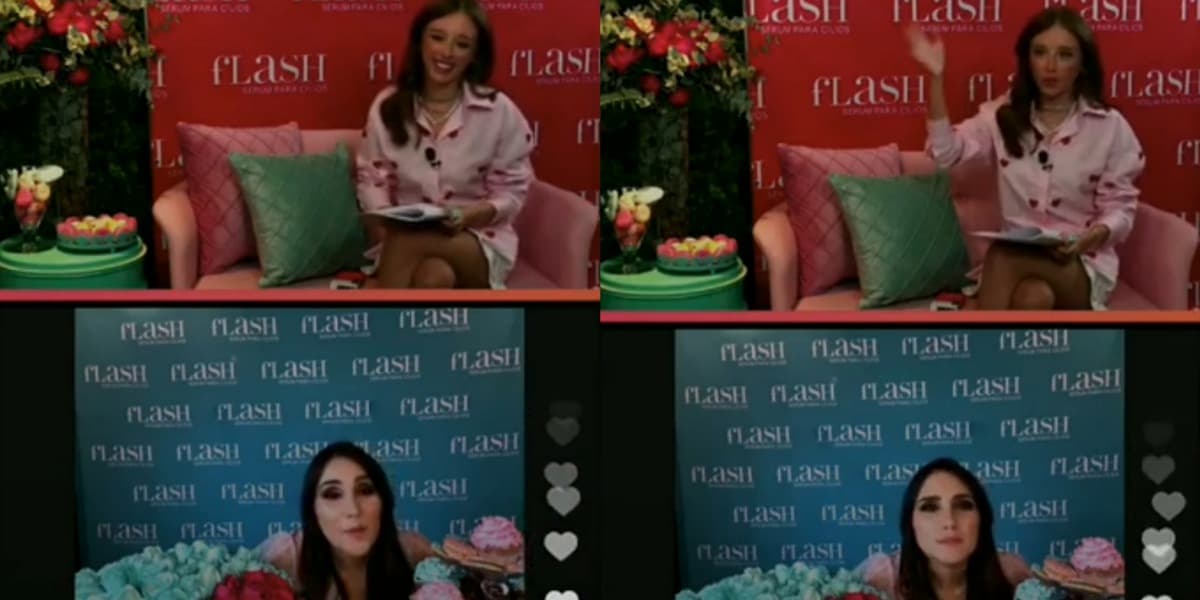 Duda Reis em live com Dulce Maria - Foto: Reprodução/Instagram
